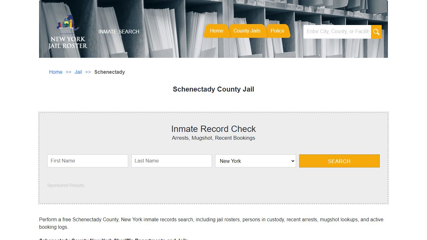 Schenectady County Jail | Jail Roster Search